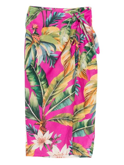 FARM Rio tie floral midi skirt - Pink - zdjęcie produktu nr 1