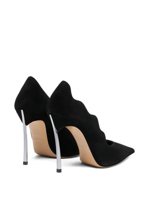 Casadei scalloped-edge pointed-toe pumps - Black