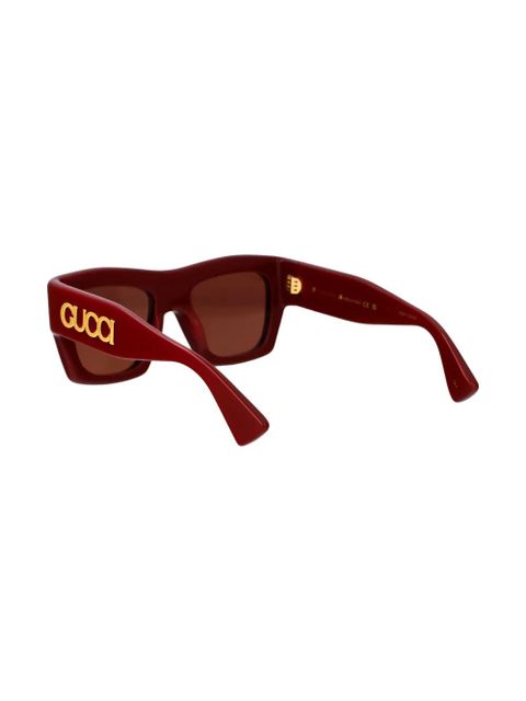 Gucci Eyewear logo-lettering sunglasses - Red