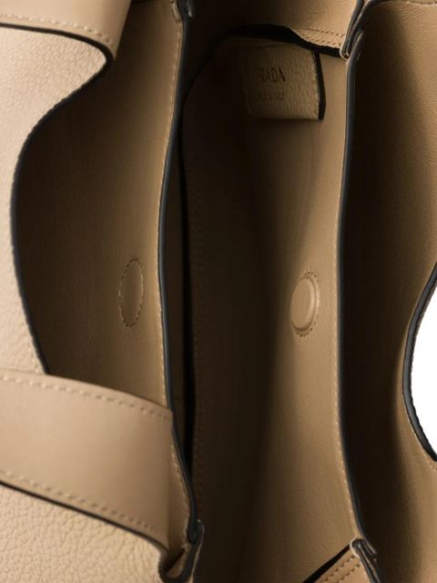 Prada small leather tote bag - Neutrals