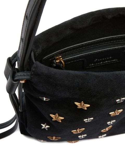 PINKO star-embellished suede shoulder bag - Black