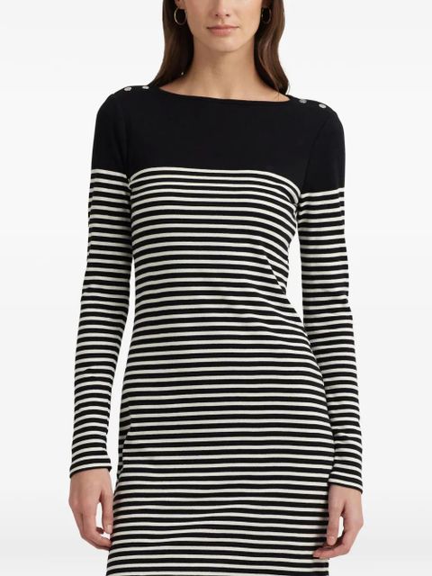 Lauren Ralph Lauren striped-pattern dress - Black