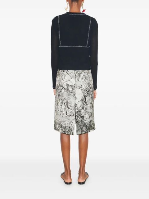 Tory Burch printed viscose skirt - Grey - zdjęcie produktu nr 2