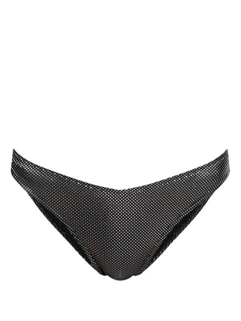 Moschino logo-print metallic-sheen bikini bottoms - Black - zdjęcie produktu nr 1