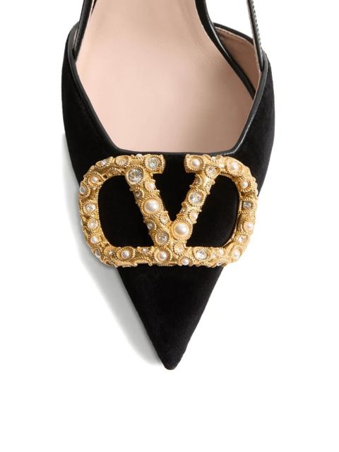 Valentino Garavani 80mm VLogo Signature slingback pumps - Black