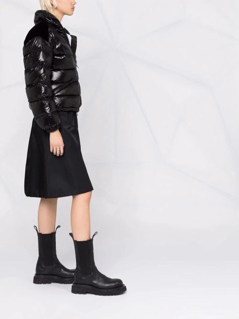 Moncler belted short down jacket - Black