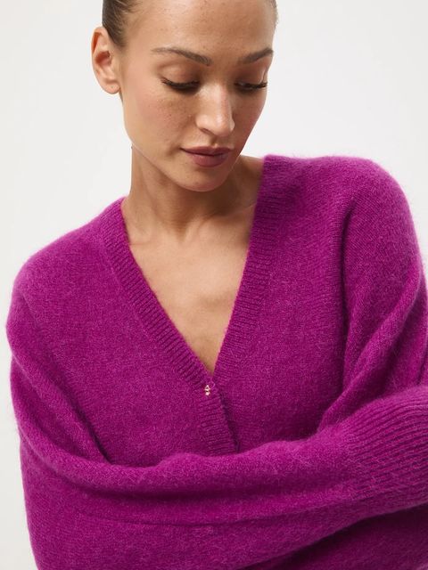 Medicine kardigan damski kolor fioletowy