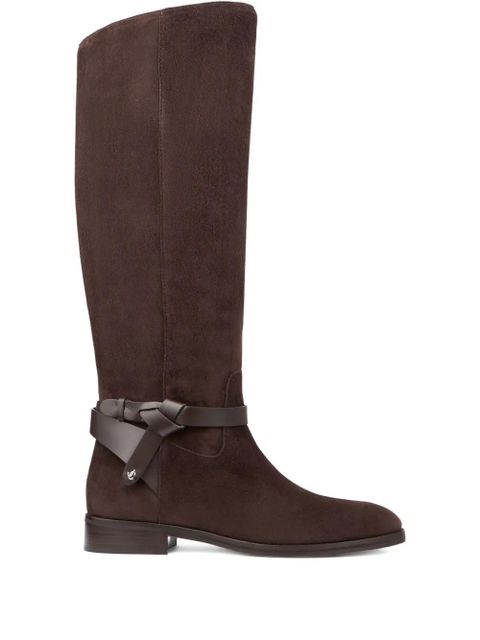 Jimmy Choo Lawton knotted leather strap boots - Brown - zdjęcie produktu nr 1