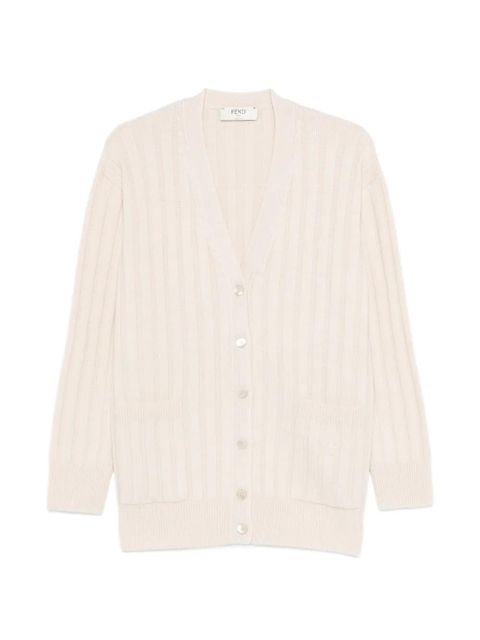 FENDI ribbed pocket cardigan - Neutrals - zdjęcie produktu nr 1