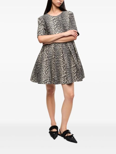 GANNI leopard-print minidress - Neutrals