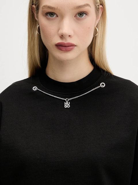 HUGO bluza damska kolor czarny gładka 50550153