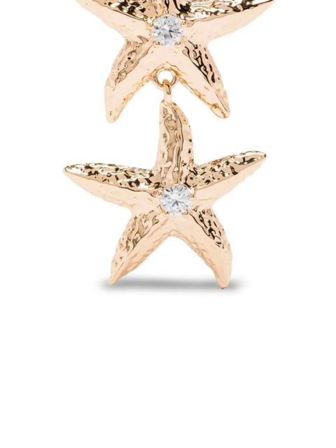 Self-Portrait starfish-drop earrings - Gold