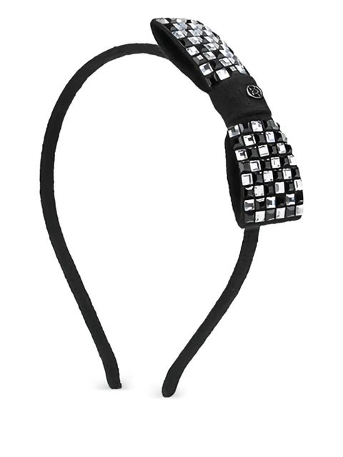 Maison Michel Mackenzie crystal-embellishment bow headband - Black - zdjęcie produktu nr 1