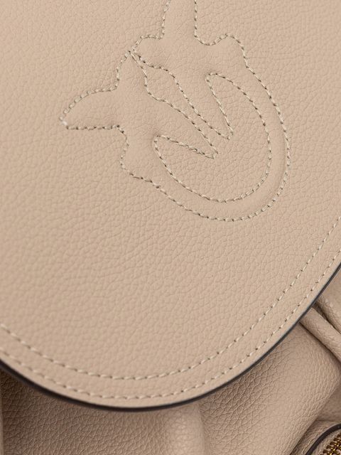 Pinko plecak skórzany damski kolor beżowy mały z aplikacją 104351 A29Q