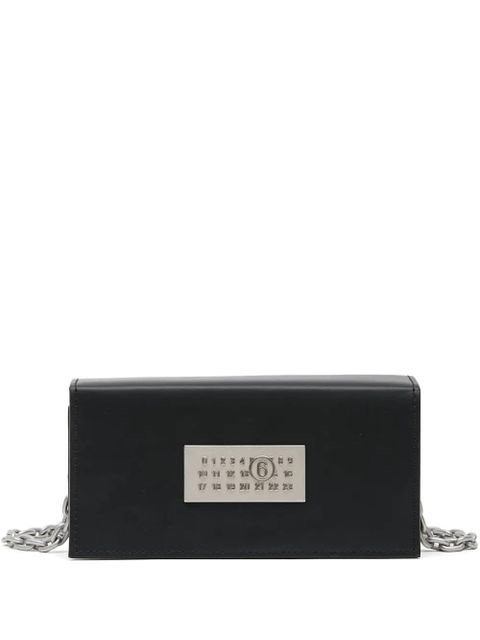 MM6 Maison Margiela numbers-motif leather shoulder bag - Black - zdjęcie produktu nr 1
