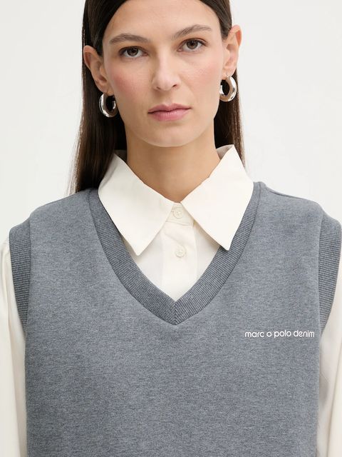 Marc O'Polo bluza bawełniana damska kolor szary melanżowa 5000007694