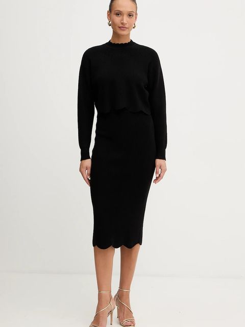 Twinset sweter z domieszką wełny damski kolor czarny 252TT3210