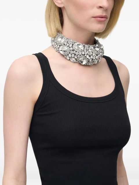 AREA crystal cluster choker necklace - Silver