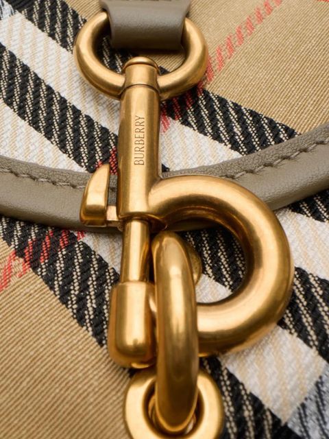 Burberry B buckle check mini cross body bag - Neutrals