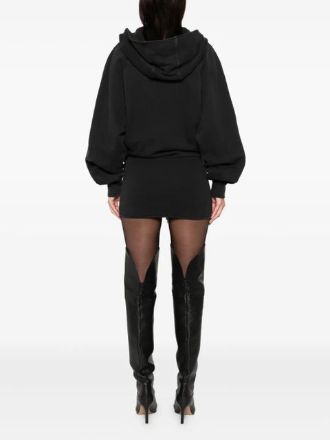 The Attico hooded-neck mini dress - Black