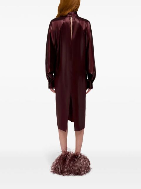 Ferragamo satin high-neck dress - Red