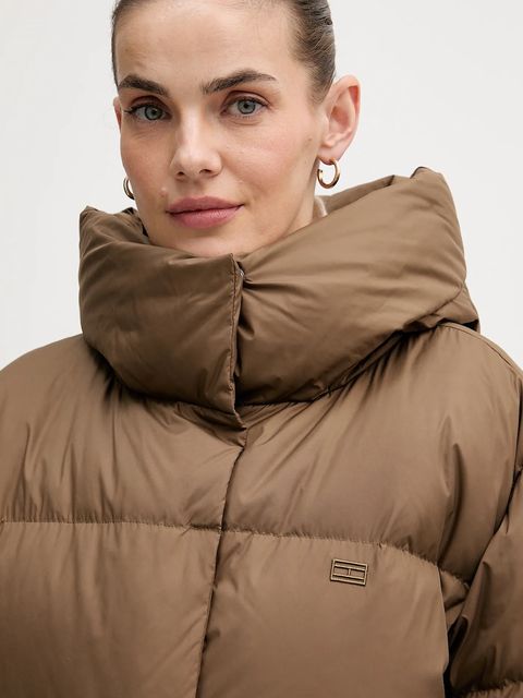 Tommy Hilfiger kurtka puchowa kolor brązowy zimowa WW0WW47746