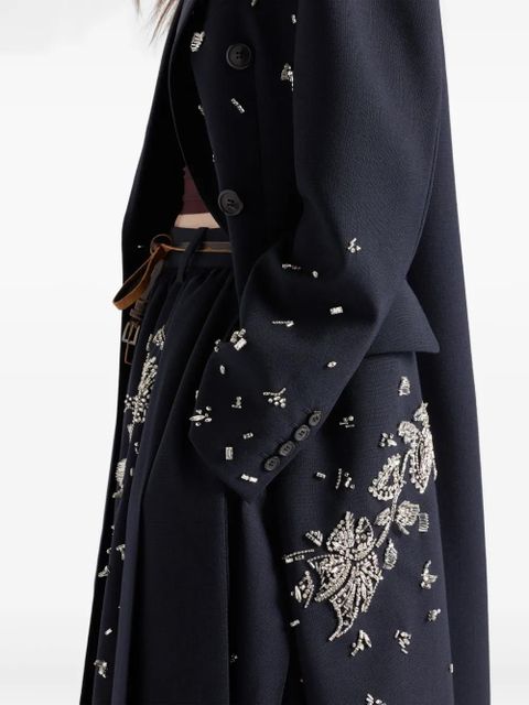 Prada pleated embellished skirt - Blue