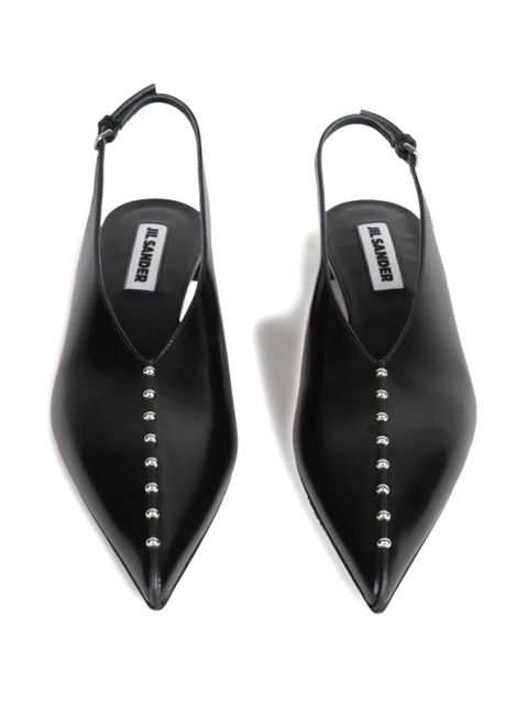Jil Sander studded slingback pumps - Black