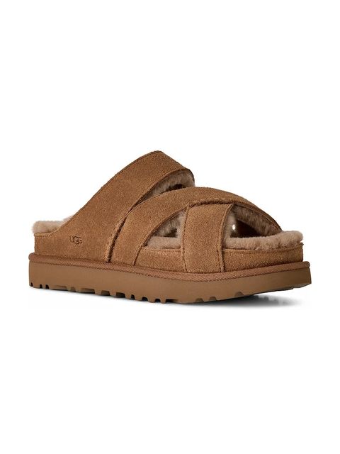 UGG klapki zamszowe W Greenport Cross Strap Slide - zdjęcie produktu nr 1