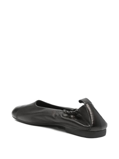 Copenhagen gathered-ankle ballet flats - Black
