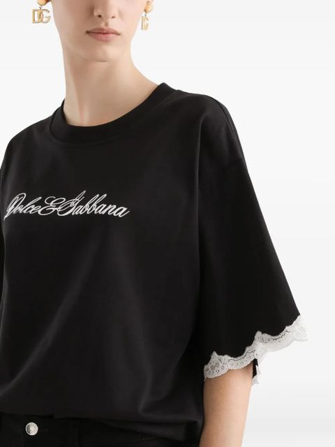 Dolce & Gabbana jersey T-shirt with embroidery - Black - zdjęcie produktu nr 2