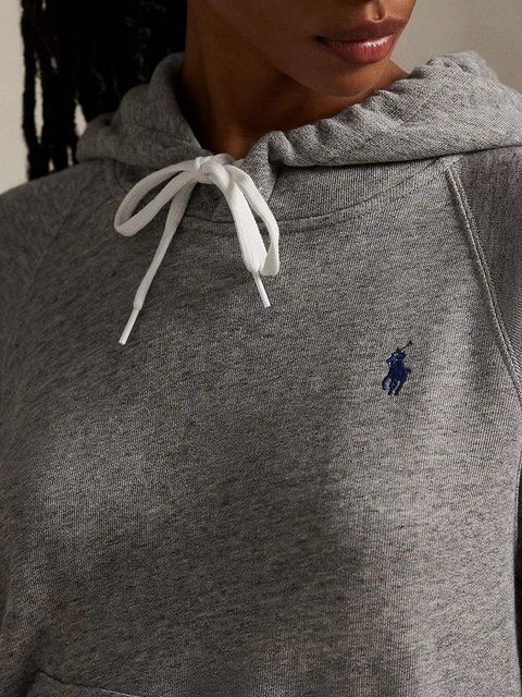 Polo Ralph Lauren bluza damska kolor szary z kapturem gładka 211971691