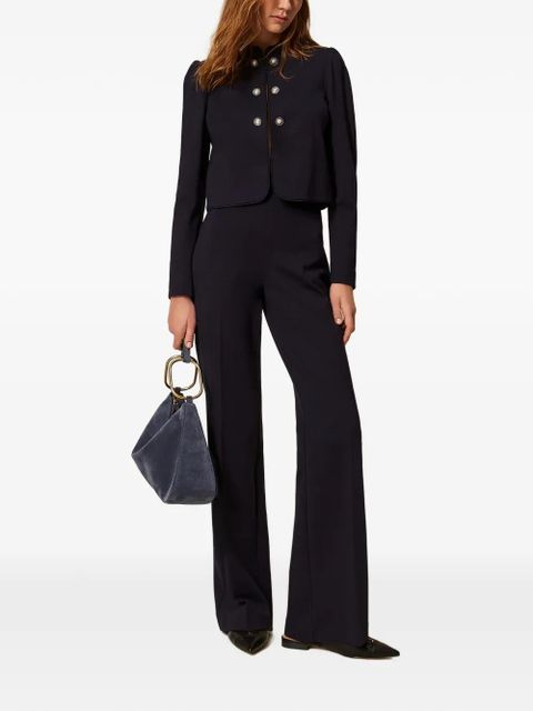 TWINSET pearl-button wide-leg trousers - Blue - zdjęcie produktu nr 2