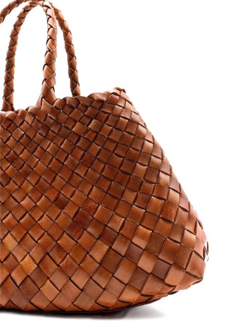 DRAGON DIFFUSION small Santa Croce woven tote bag - Brown