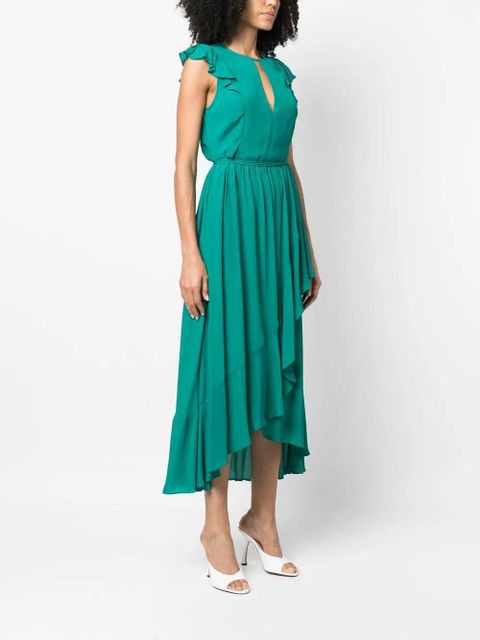 TWINSET ruffled asymmetric midi dress - Green