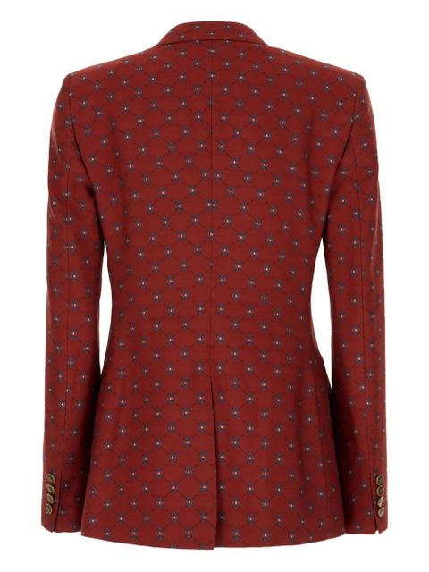 ETRO geometric-pattern double-breasted blazer - Red