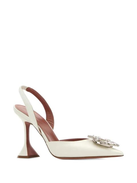 Amina Muaddi Begum satin embellished pumps - Neutrals - zdjęcie produktu nr 2