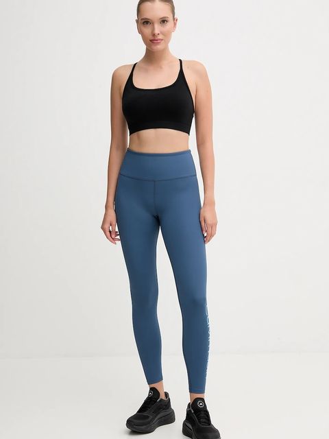 Calvin Klein Performance legginsy treningowe damskie kolor niebieski wzorzyste LVGWS5L613
