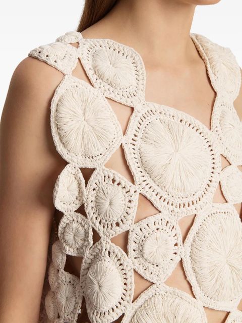 KHAITE Avalon circular-appliqué maxi dress - Neutrals