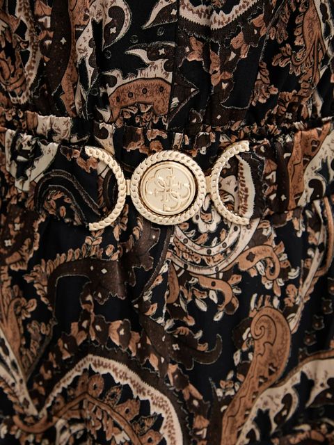 Guess sukienka CLARISSE kolor brązowy mini rozkloszowana W5BK53 W2770