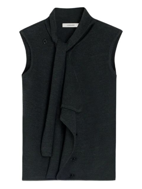 LEMAIRE tie-neck knitted vest - Black - zdjęcie produktu nr 1
