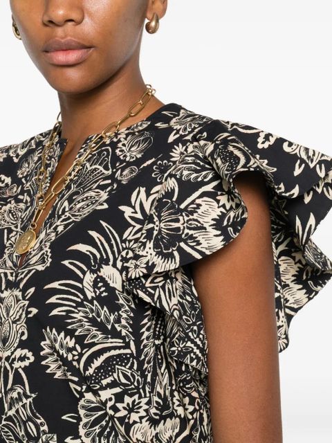 Ulla Johnson Severine floral-pattern blouse - Black