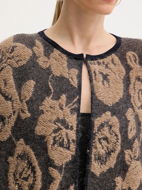 Liviana Conti kardigan z dodatkiem wełny damski kolor brązowy lekki L5WG69