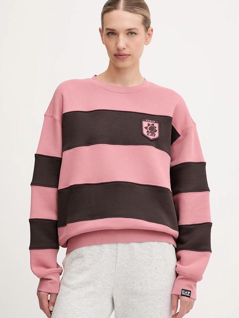 EA7 Emporio Armani bluza bawełniana damska kolor różowy z aplikacją AF16427.7X000143 - zdjęcie produktu nr 1
