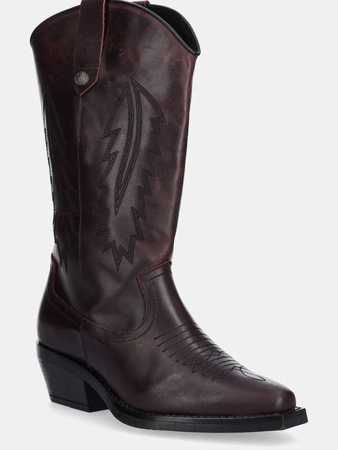 Steve Madden kowbojki skórzane Wallace damskie kolor bordowy na słupku 11003850 - zdjęcie produktu nr 1