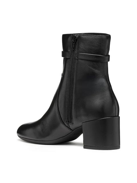 Geox botki skórzane D ELEANA damskie kolor czarny na słupku D56TWC 00085 C9999