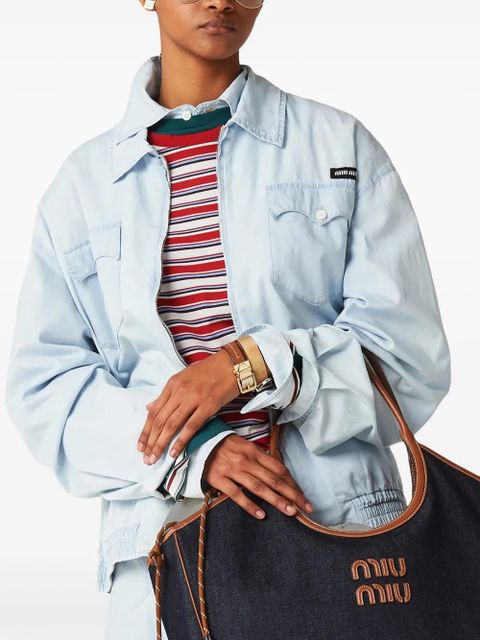 Miu Miu Chambray blouson jacket - Blue