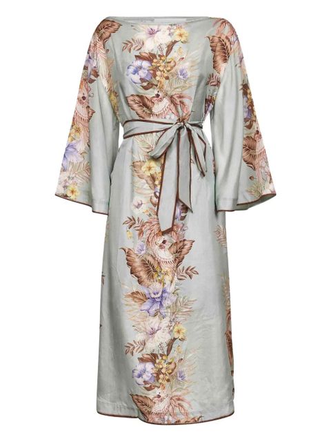 ZIMMERMANN Coco floral-print midi dress - Blue - zdjęcie produktu nr 1