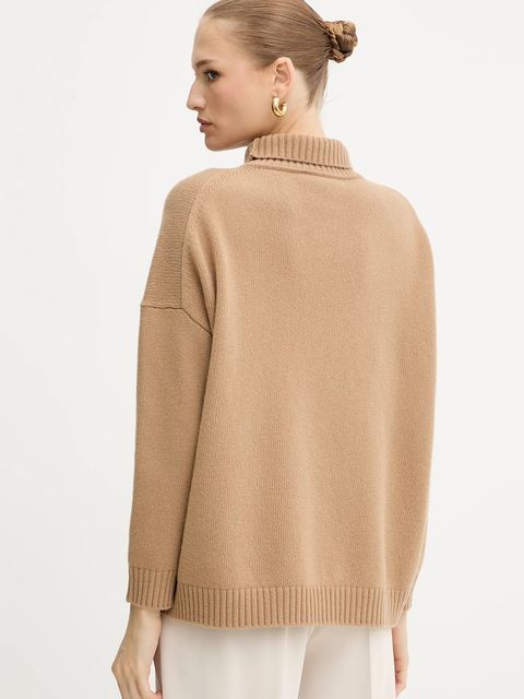 Weekend Max Mara sweter wełniany BORGIA damski kolor zielony z golfem 2525366112600