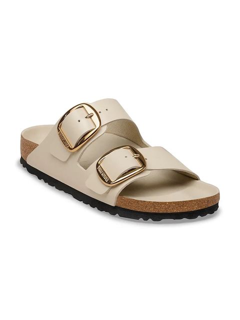 Birkenstock klapki na płaskim obcasie damskie skórzane Arizona Big Buckle - zdjęcie produktu nr 1